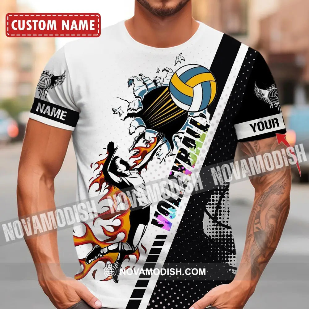 Man Shirt - Custom Name T-Shirt - Volleyball Shirt - Volleyball Clothing T-shirt