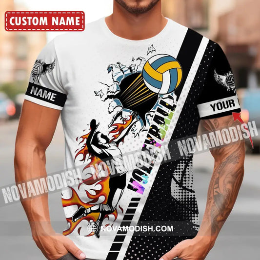 Man Shirt - Custom Name T-Shirt - Volleyball Shirt - Volleyball Clothing T-shirt