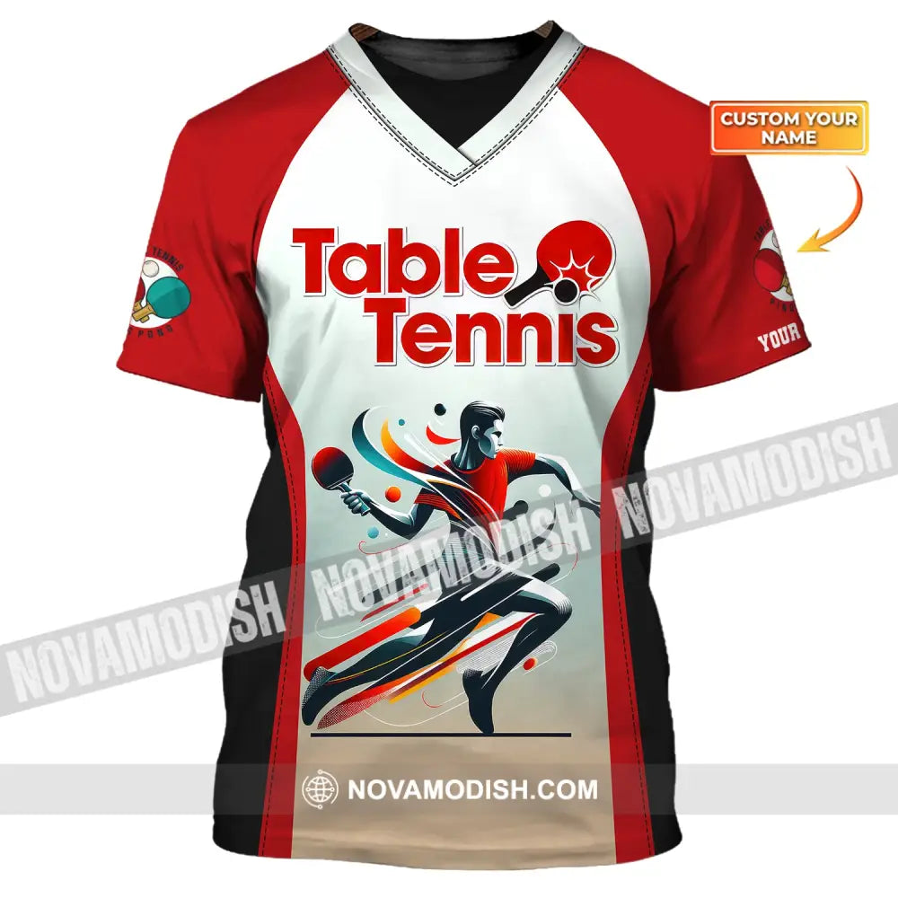 Man Shirt Custom Name Table Tennis Polo Long Sleeve Gift For Lover T-Shirt