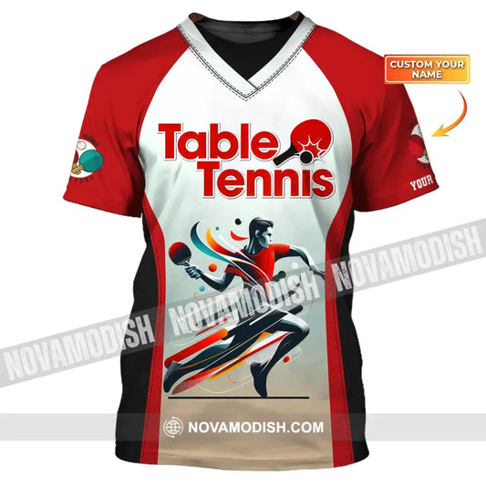 Man Shirt Custom Name Table Tennis Polo Long Sleeve Gift For Lover T-Shirt