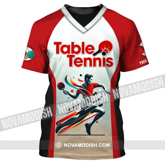 Man Shirt Custom Name Table Tennis Polo Long Sleeve Gift For Lover T-Shirt / S