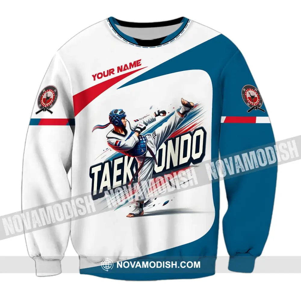 Man Shirt Custom Name Taekwondo Hoodie Polo Long Sleeve Gift For Lovers / S T-Shirt