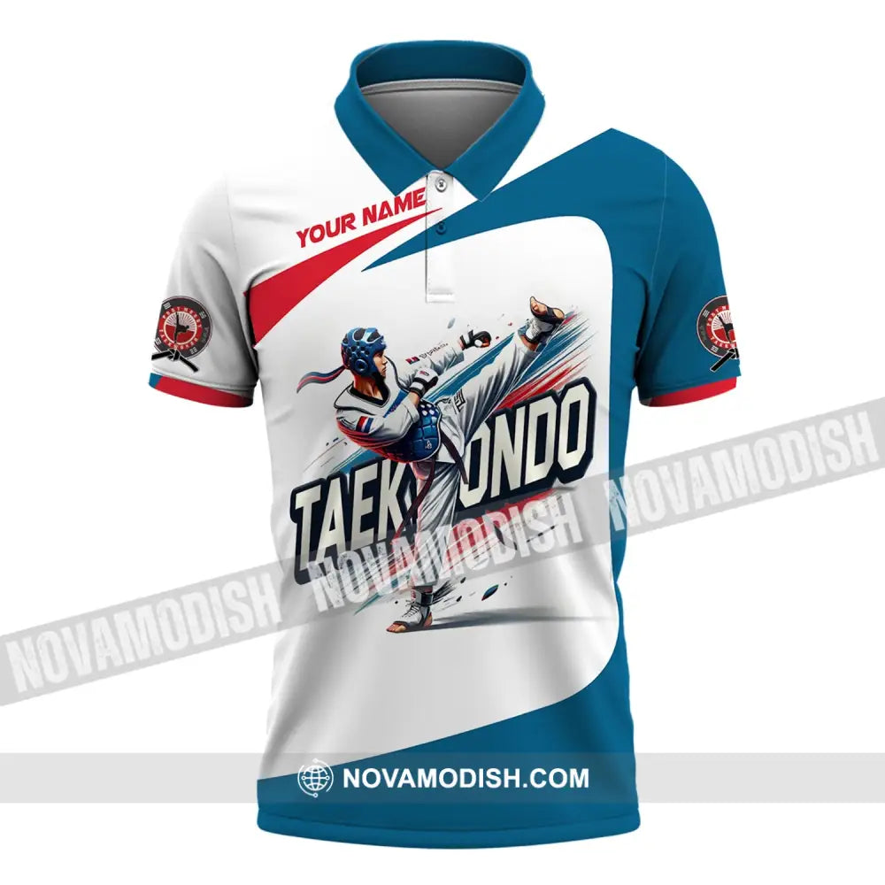 Man Shirt Custom Name Taekwondo Hoodie Polo Long Sleeve Gift For Lovers / S T-Shirt