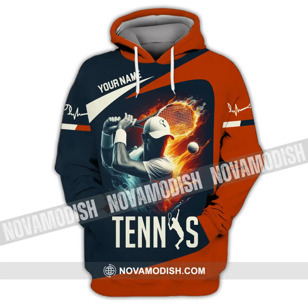 Man Shirt Custom Name Tennis Player Hoodie Polo Long Sleeve / S T-Shirt