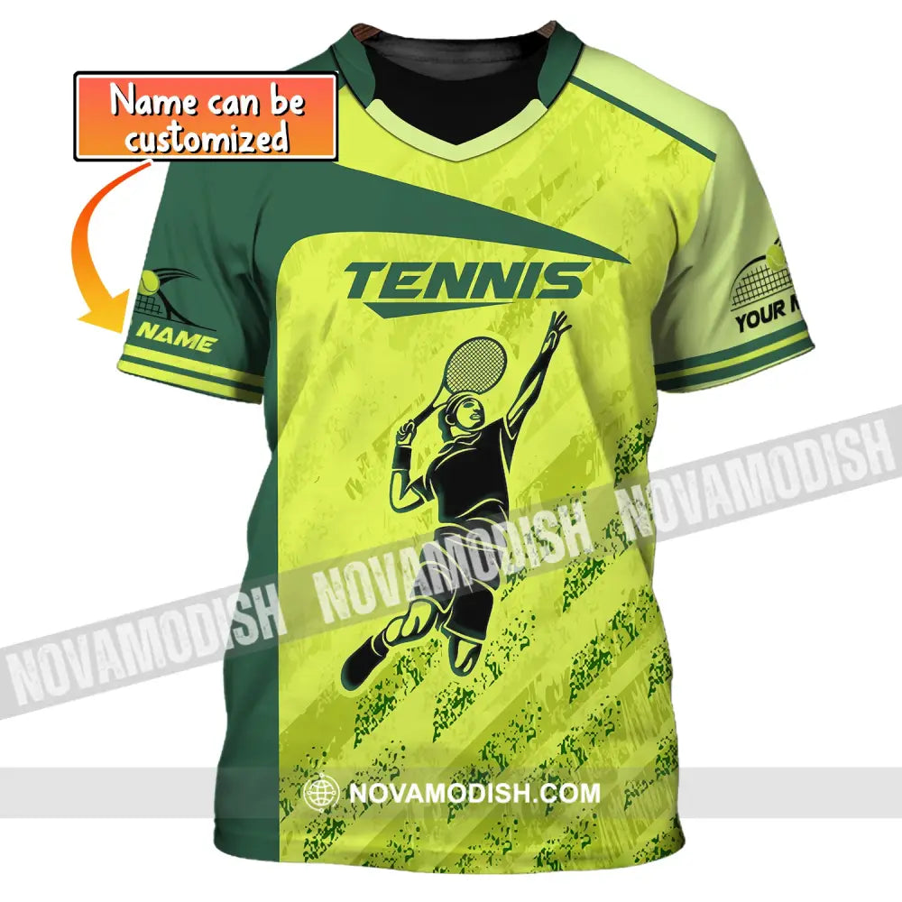 Man Shirt Custom Name Tennis T-Shirt For Club Gift Players