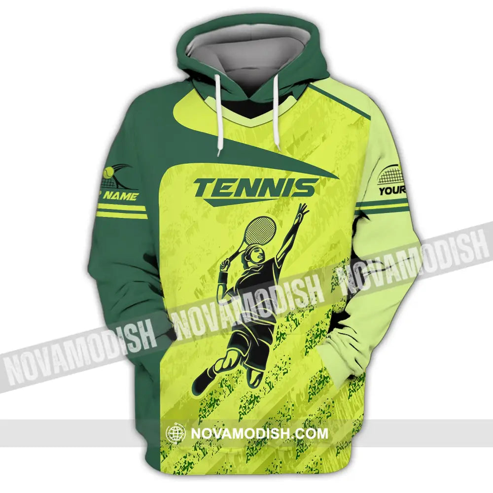 Man Shirt Custom Name Tennis T-Shirt For Club Gift Players Hoodie / S