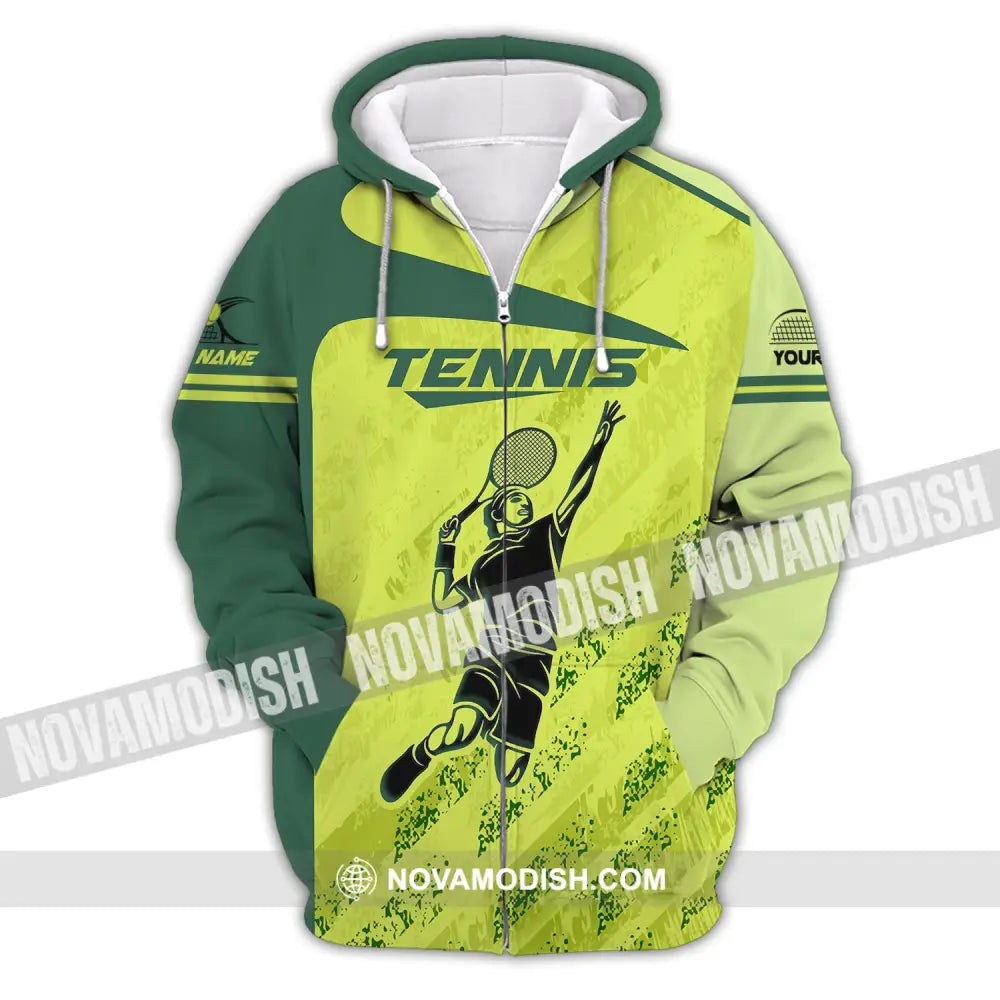 Man Shirt Custom Name Tennis T-Shirt For Club Gift Players Zipper Hoodie / S