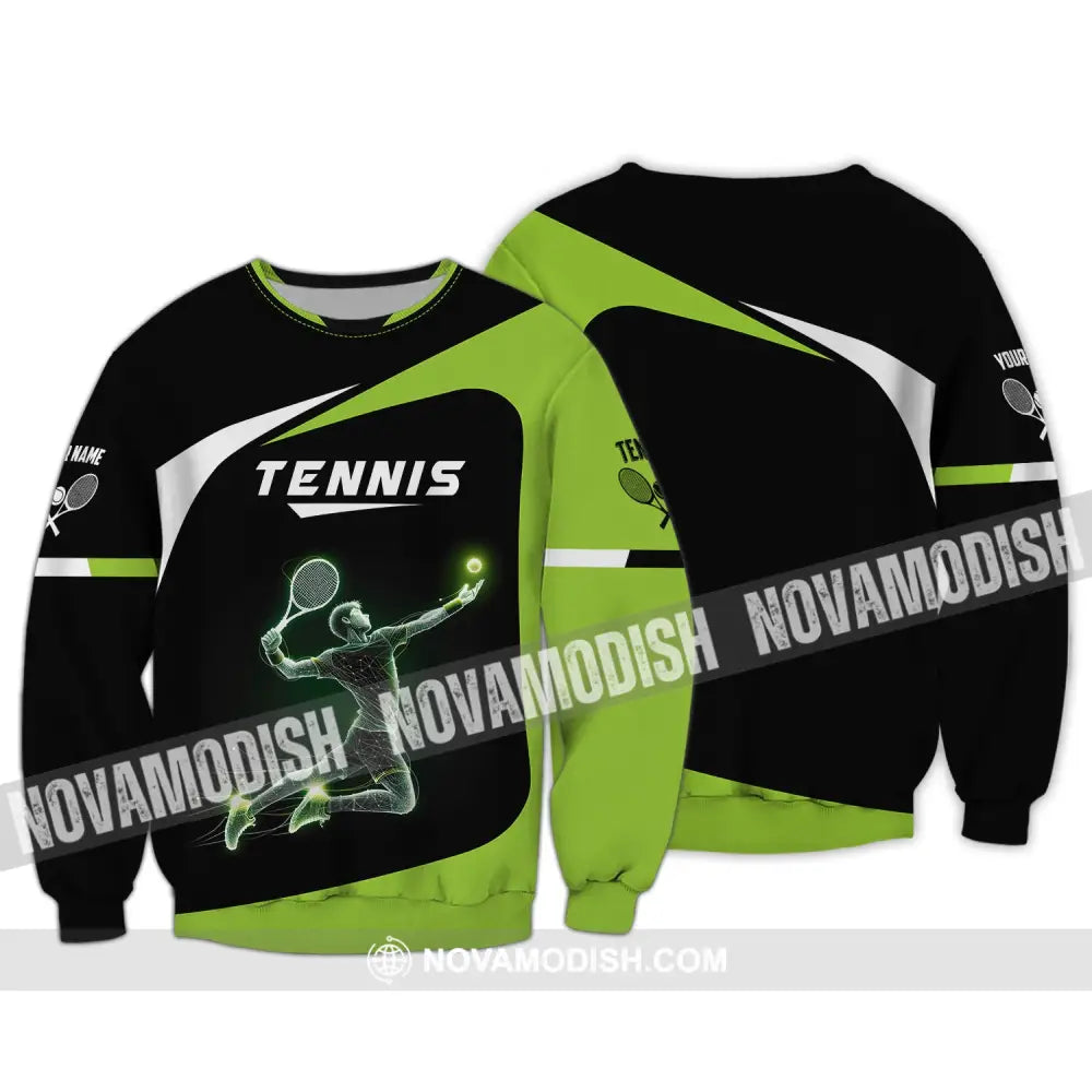 Man Shirt Custom Name Tennis T-Shirt For Team Gift Players Long Sleeve / S