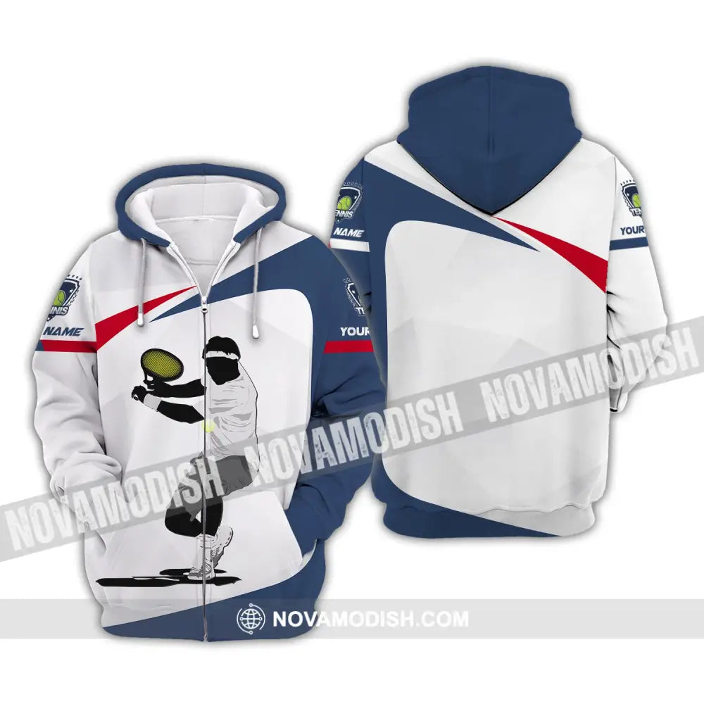 Man Shirt Custom Name Tennis T-Shirt Polo Hoodie Gift For Lover Zipper / S