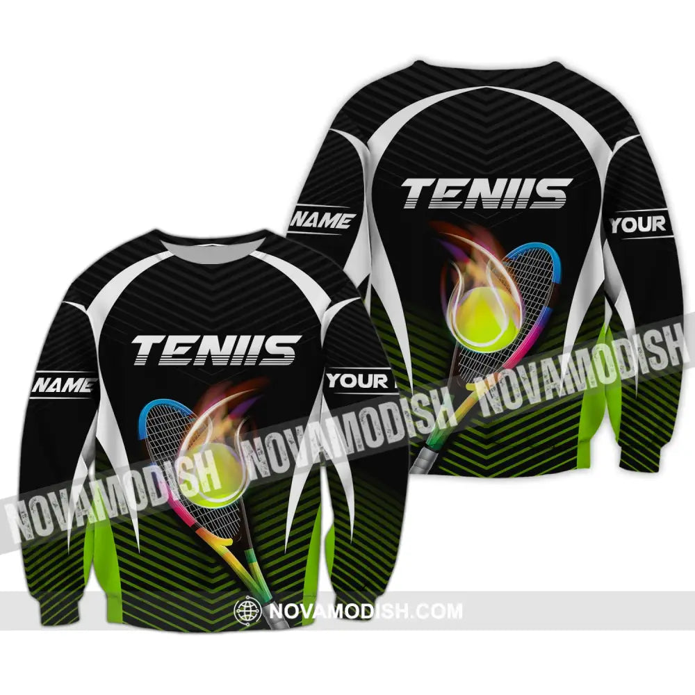 Man Shirt Custom Name Tennis T-Shirt Polo Zipper Hoodie Gift For Lover Long Sleeve / S