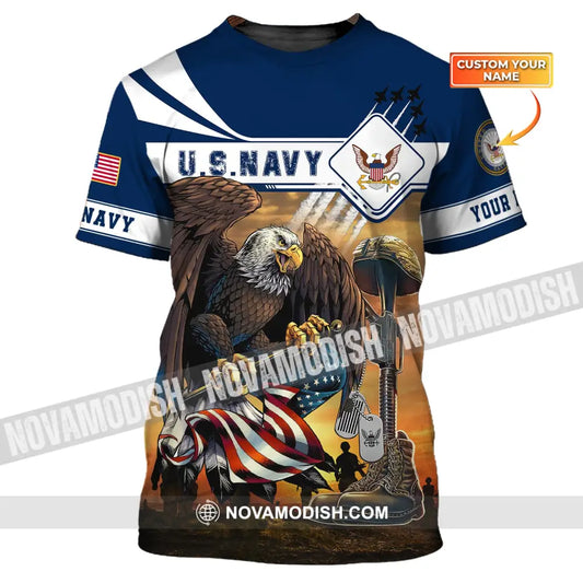 Man Shirt Custom Name U.s.navy United States Shirts Us Veteran T-Shirt / S