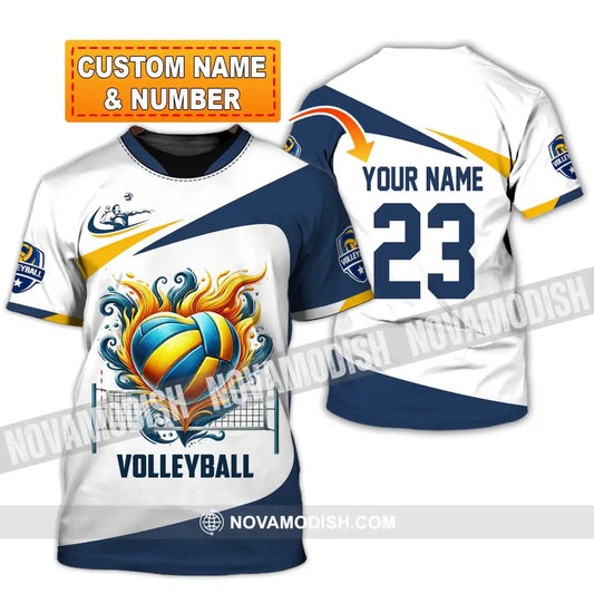 Man Shirt Custom Name Volleyball Player T-Shirt For Lover Team Uniform T-Shirt