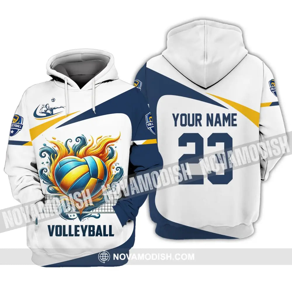 Man Shirt Custom Name Volleyball Player T-Shirt For Lover Team Uniform Hoodie / S T-Shirt