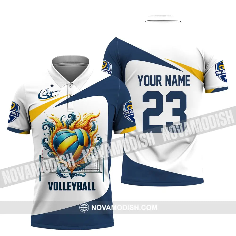 Man Shirt Custom Name Volleyball Player T-Shirt For Lover Team Uniform Polo / S T-Shirt