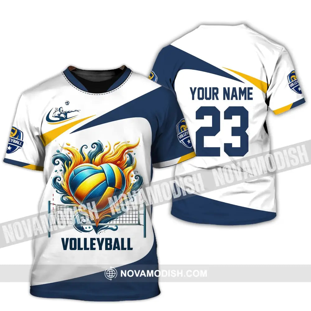 Man Shirt, Custom Name Volleyball Player Shirt, T-Shirt for