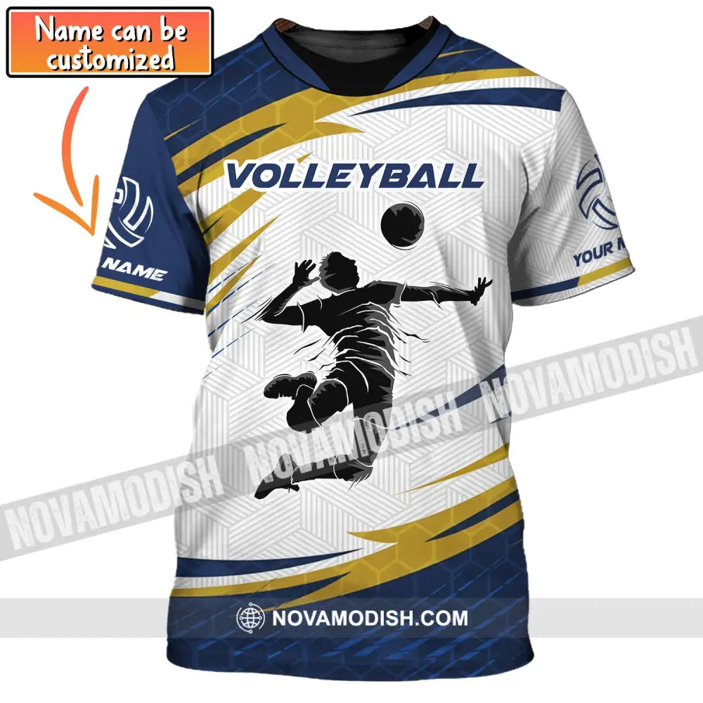 Man Shirt Custom Name Volleyball T-Shirt Gift For Player T-Shirt