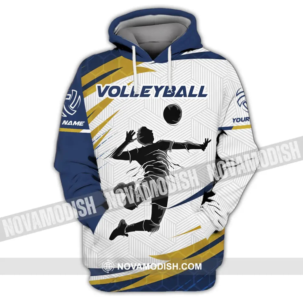 Man Shirt Custom Name Volleyball T-Shirt Gift For Player Hoodie / S T-Shirt