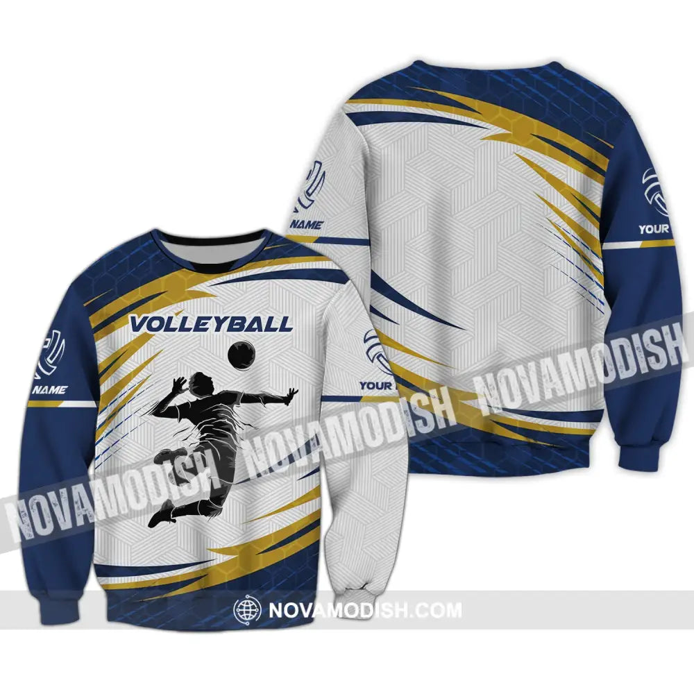 Man Shirt Custom Name Volleyball T-Shirt Gift For Player Long Sleeve / S T-Shirt