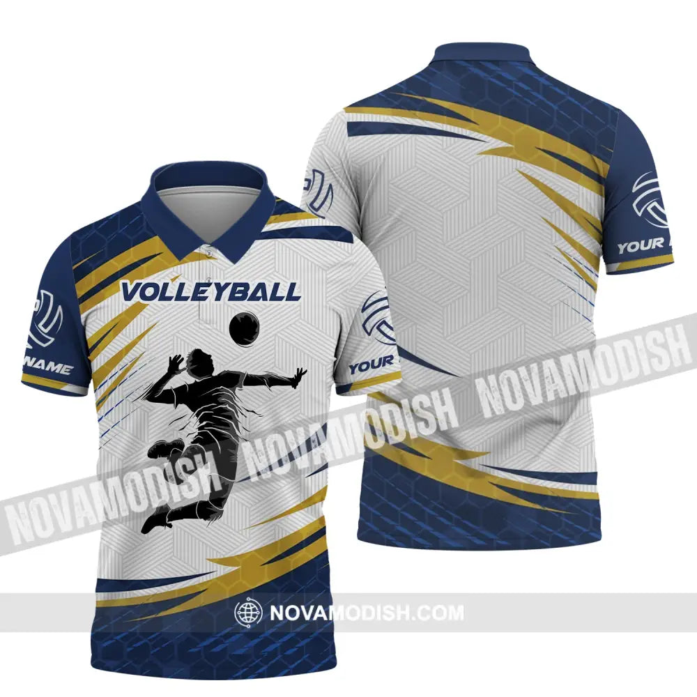 Man Shirt Custom Name Volleyball T-Shirt Gift For Player Polo / S T-Shirt