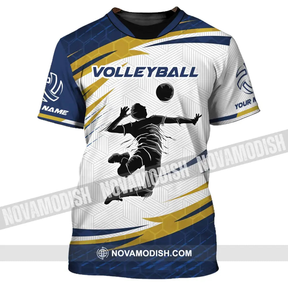 Man Shirt Custom Name Volleyball T-Shirt Gift For Player T-Shirt / S