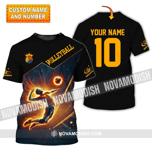 Man Shirt Custom Name Volleyball T-Shirt Hoodie Long Sleeve