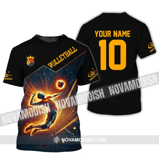 Man Shirt Custom Name Volleyball T-Shirt Hoodie Long Sleeve / S