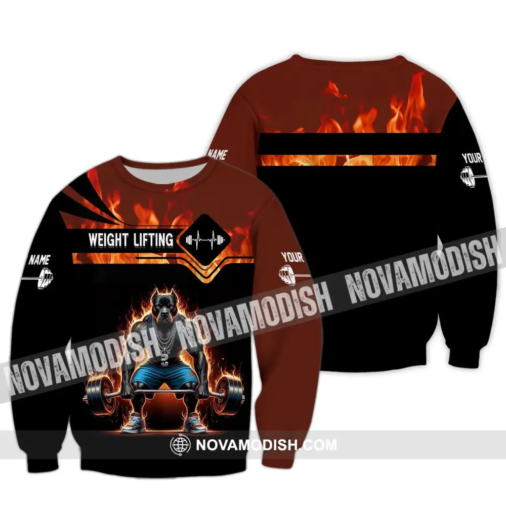 Man Shirt Custom Name Weightlifting Polo Apparel Long Sleeve / S T-Shirt
