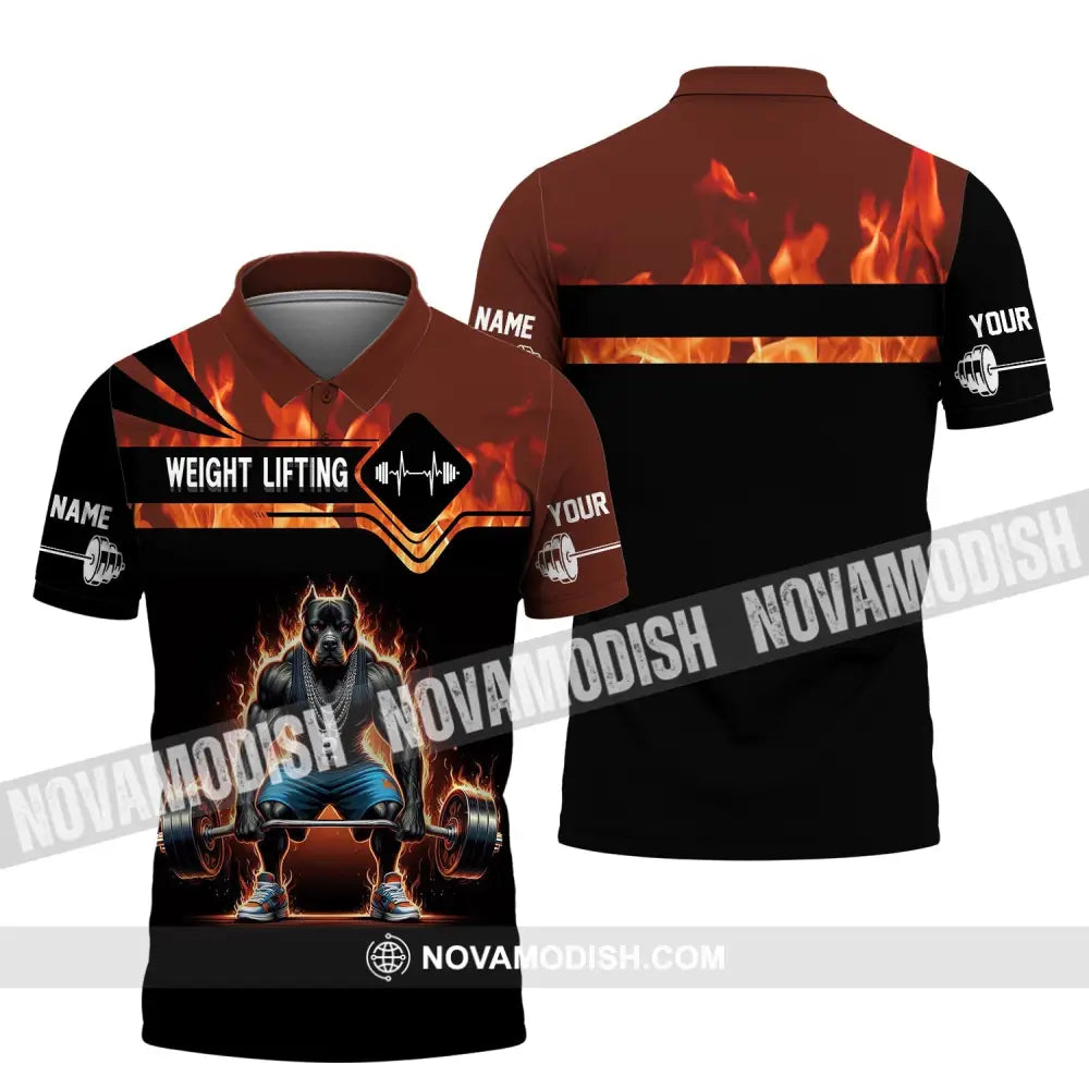 Man Shirt Custom Name Weightlifting Polo Apparel / S T-Shirt