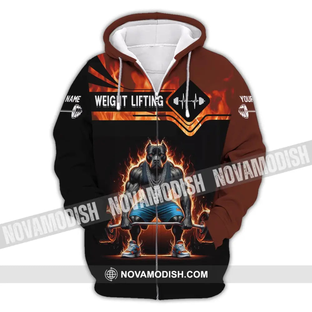 Man Shirt Custom Name Weightlifting Polo Apparel Zipper Hoodie / S T-Shirt