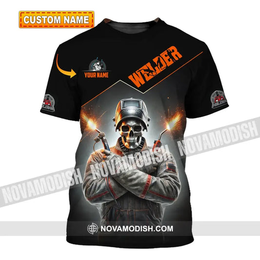 Man Shirt Custom Name Welder Hoodie Polo Long Sleeve T-Shirt