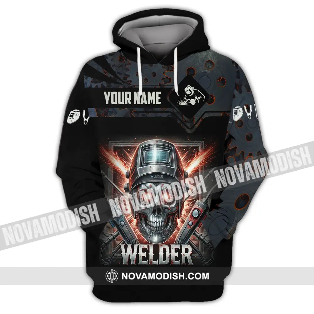 Man Shirt Custom Name Welder Polo Hoodie Long Sleeve / S T-Shirt