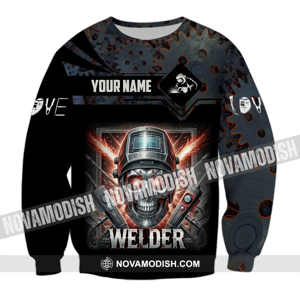 Man Shirt Custom Name Welder Polo Hoodie Long Sleeve / S T-Shirt