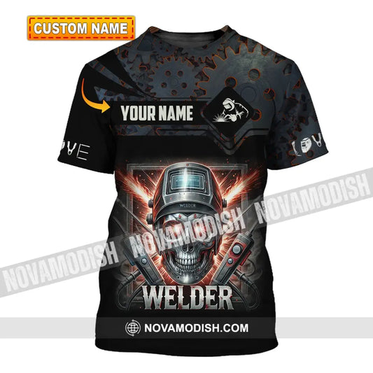 Man Shirt Custom Name Welder Polo Hoodie Long Sleeve T-Shirt