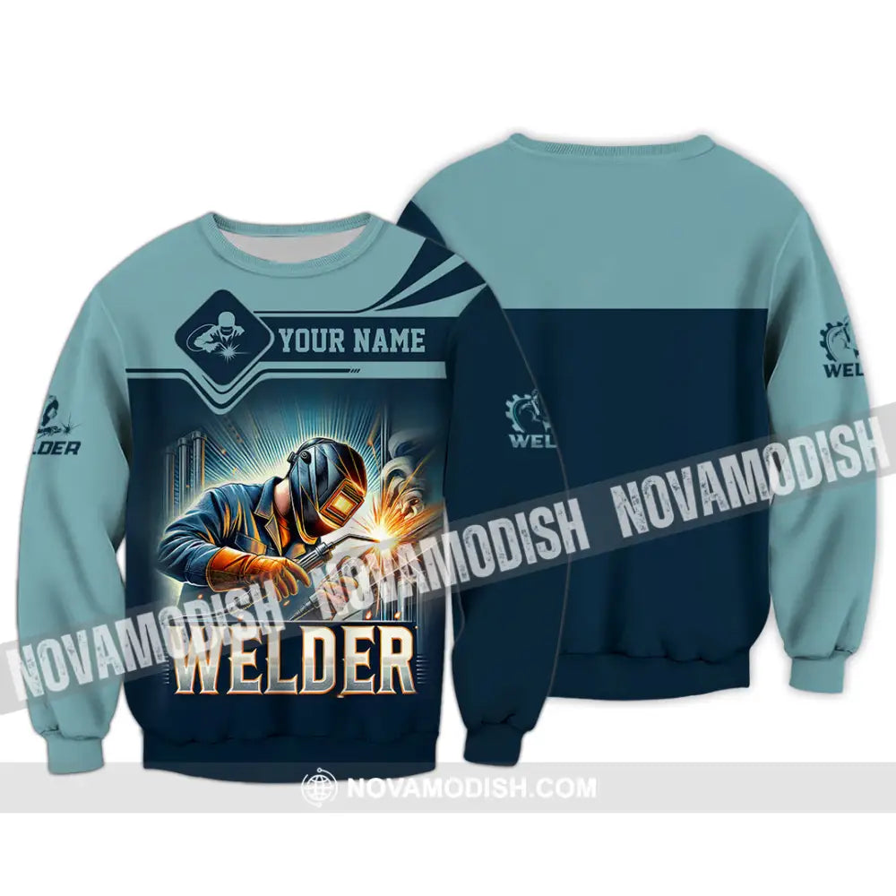 Man Shirt Custom Name Welder Polo Long Sleeve Gift For / S T-Shirt