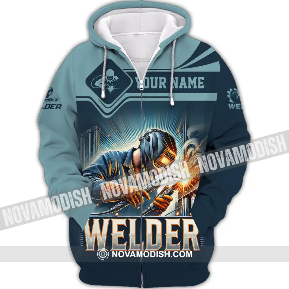 Man Shirt Custom Name Welder Polo Long Sleeve Gift For Zipper Hoodie / S T-Shirt