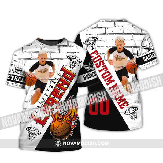 Man Shirt Custom Photo Name And Number Basketball T-Shirt Legend Gift For Player / S