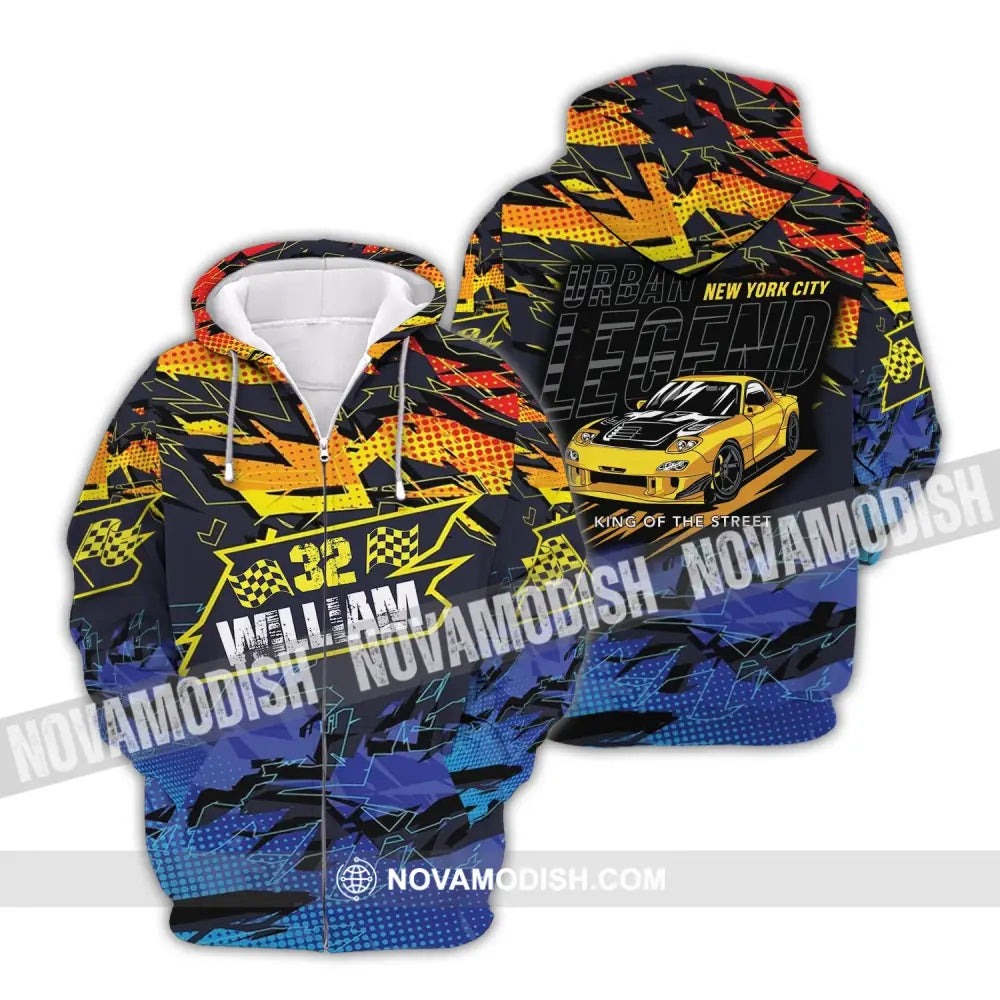 Man Shirt - Custom Racing T-Shirt - Urban Legend - King Of The Street - Shirt for Racing Team Zipper Hoodie / S T-shirt