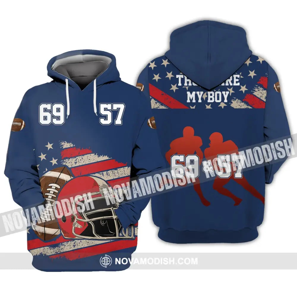 Man Shirt - Custom Rugby Football T-Shirt - Those Are My Boy - Football Clothing Hoodie / S T-shirt