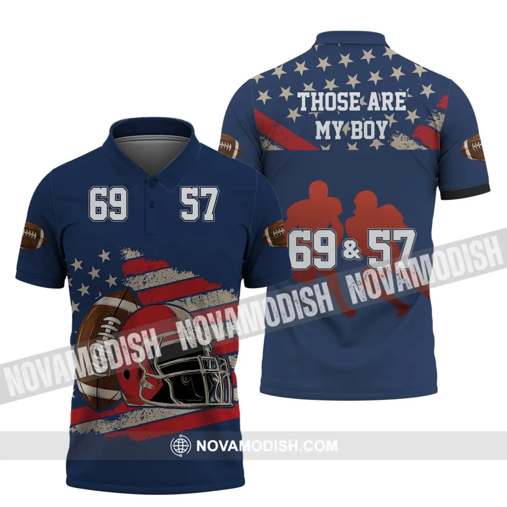 Man Shirt - Custom Rugby Football T-Shirt - Those Are My Boy - Football Clothing Polo Shirt / S T-shirt