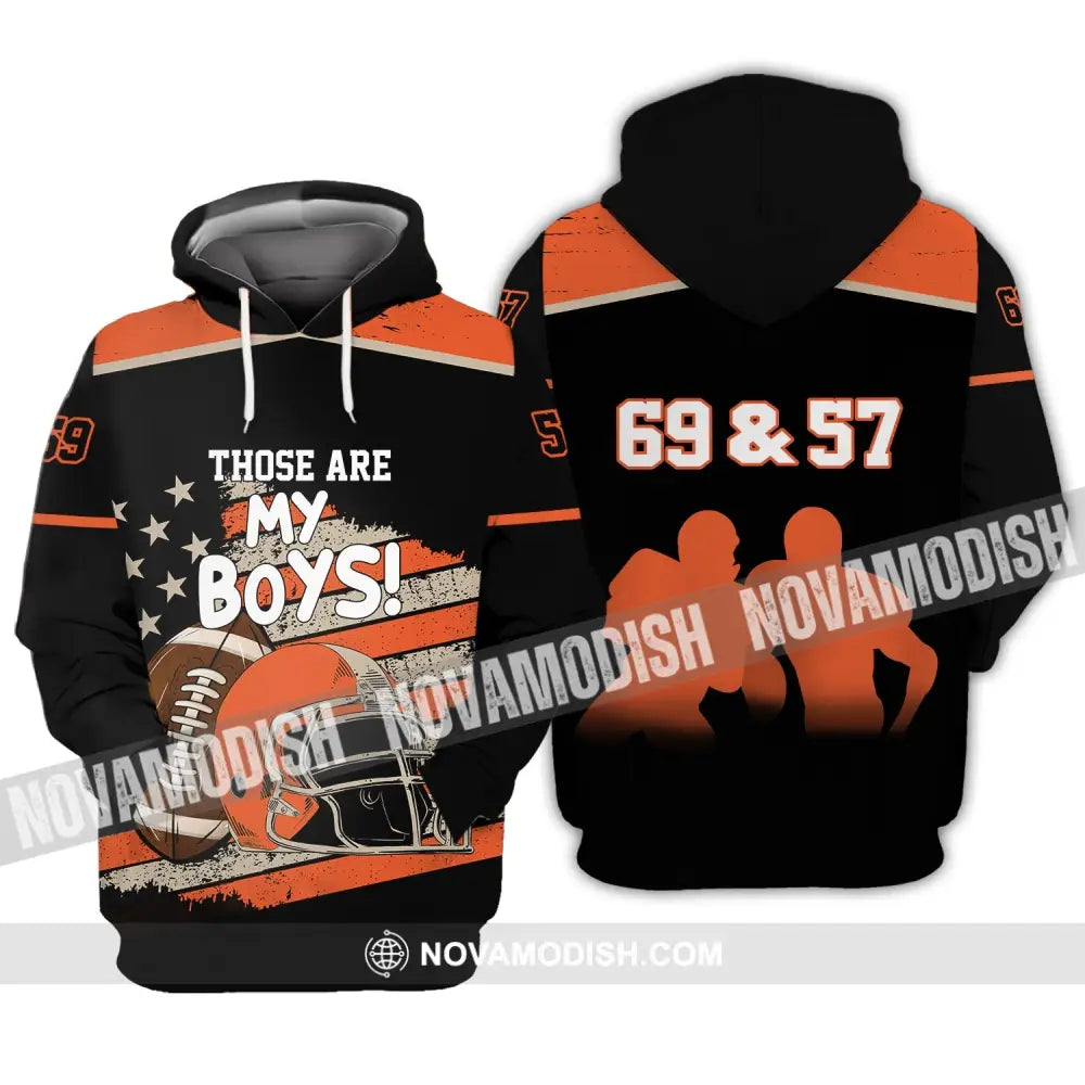 Man Shirt - Custom Rugby Football T-Shirt - Those Are My Boys - Football Clothing Hoodie / S T-shirt