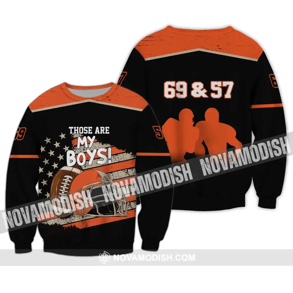 Man Shirt - Custom Rugby Football T-Shirt - Those Are My Boys - Football Clothing Long Sleeve / S T-shirt