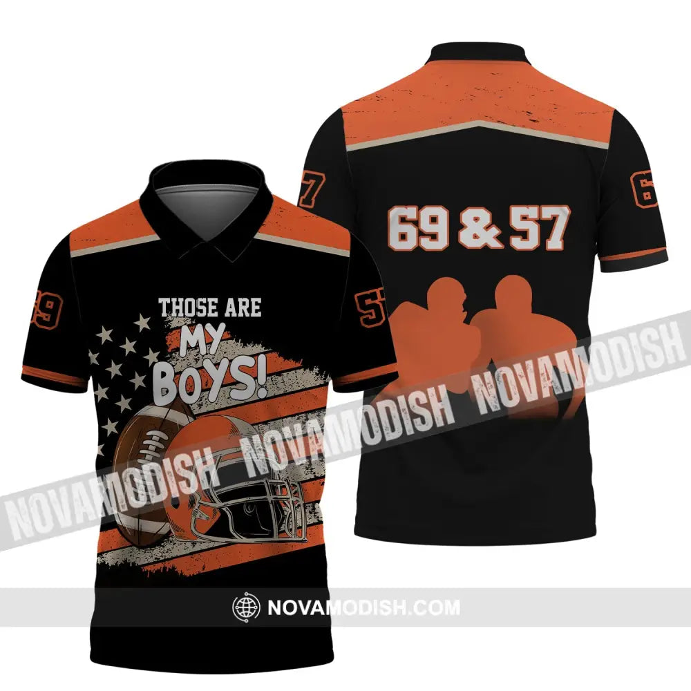 Man Shirt - Custom Rugby Football T-Shirt - Those Are My Boys - Football Clothing Polo Shirt / S T-shirt
