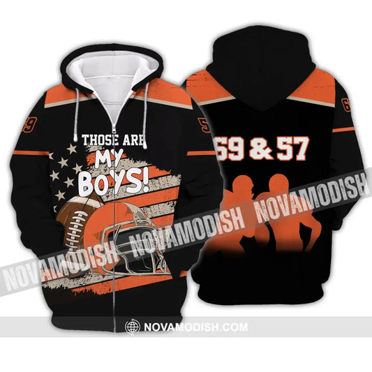 Man Shirt - Custom Rugby Football T-Shirt - Those Are My Boys - Football Clothing Zipper Hoodie / S T-shirt