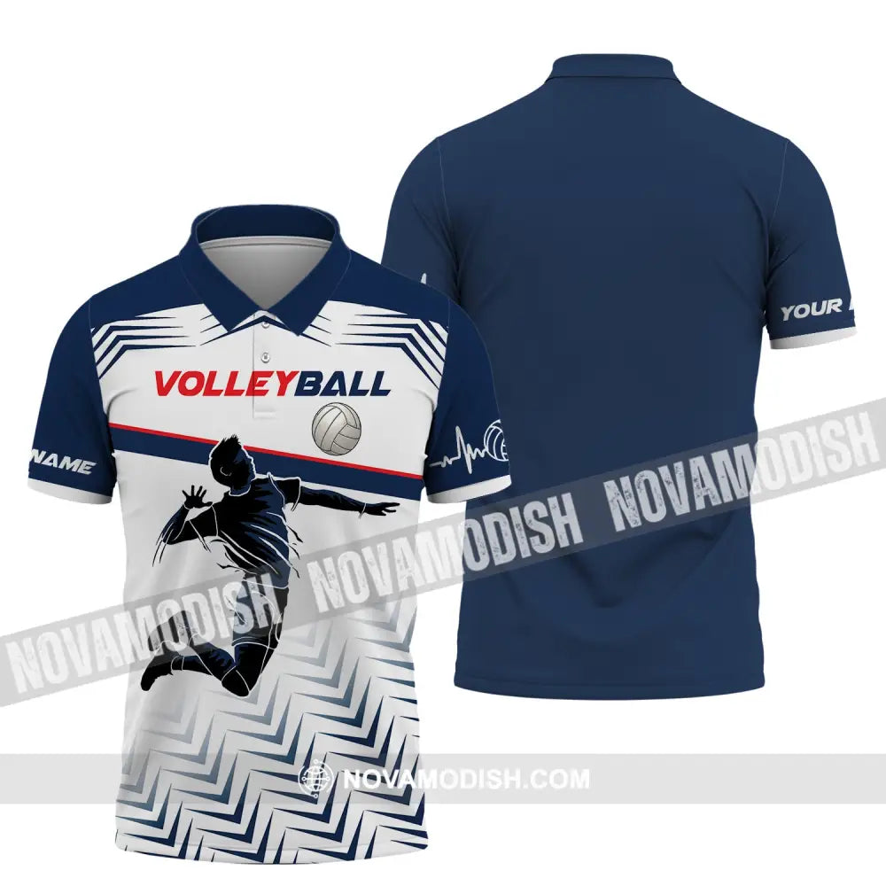 Man Shirt Custom Volleyball T-Shirt For Team Gift Players Polo / S