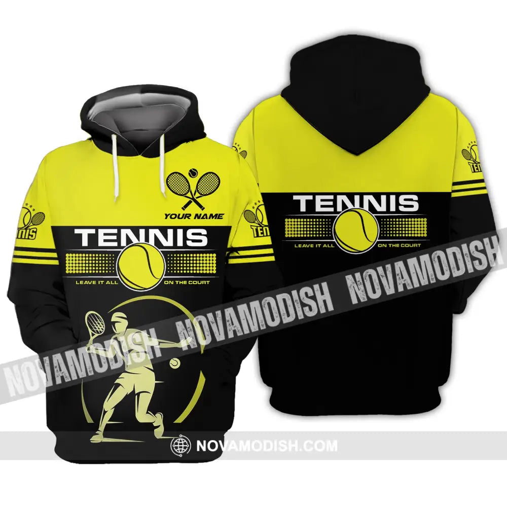 Man Shirt Tennis Leave It All On The Court Gift For Player Club Gifts Hoodie / S T-Shirt