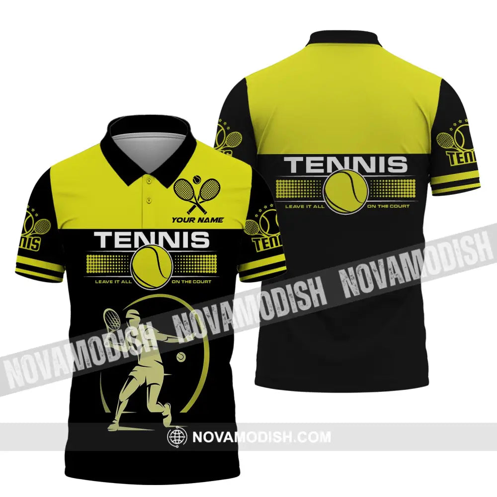 Man Shirt Tennis Leave It All On The Court Gift For Player Club Gifts Polo / S T-Shirt