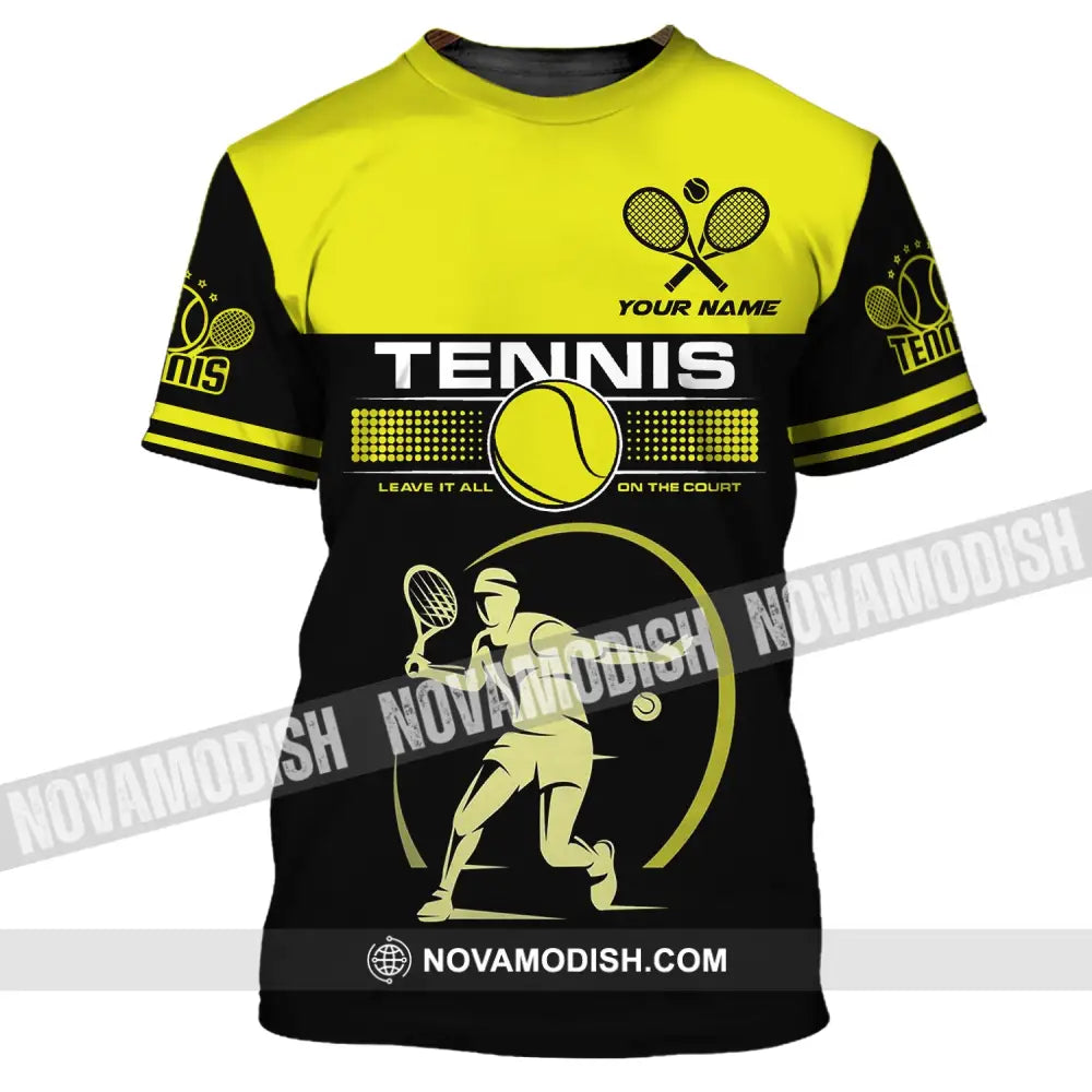 Man Shirt Tennis Leave It All On The Court Gift For Player Club Gifts T-Shirt / S