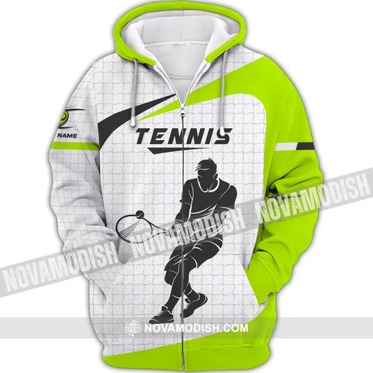 Man Shirt Tennis T-Shirt Lover Gift Player Apparel Zipper Hoodie / S