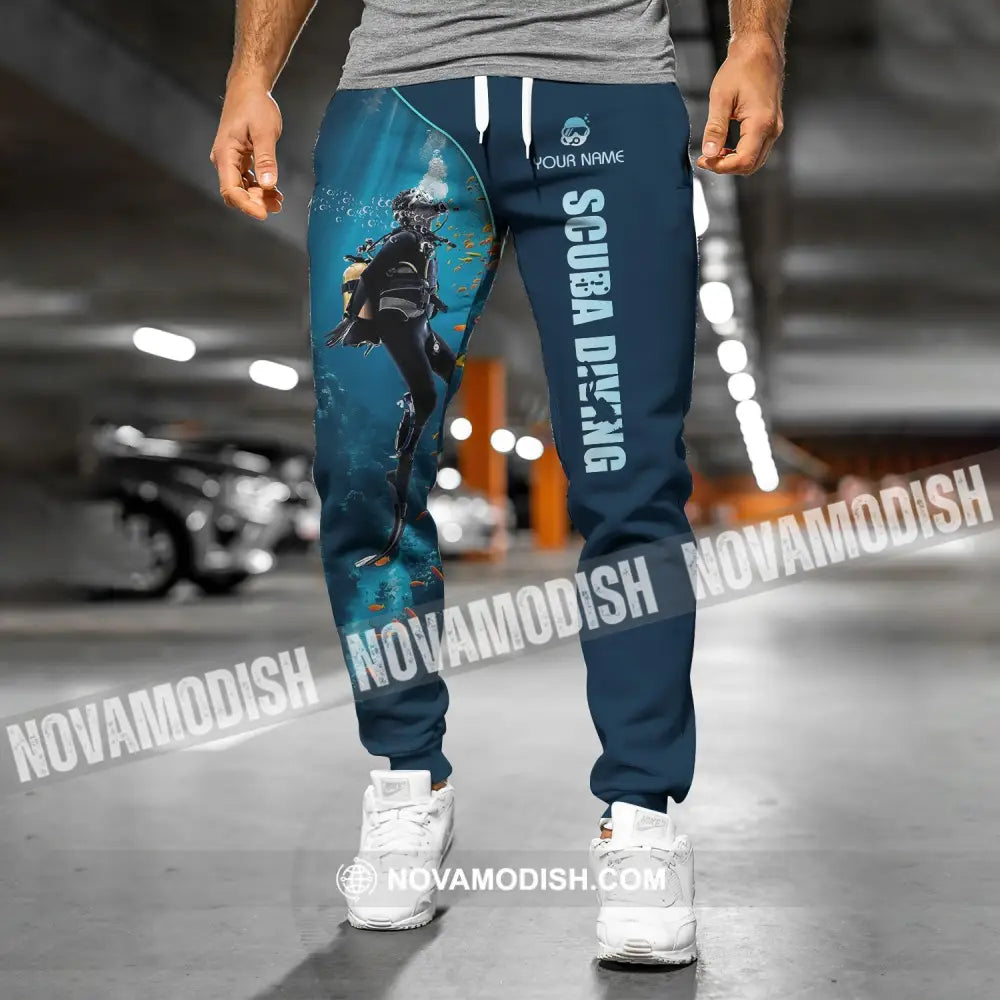 Men Pants - Custom Text Pants Scuba Diving Lover Pants Pants