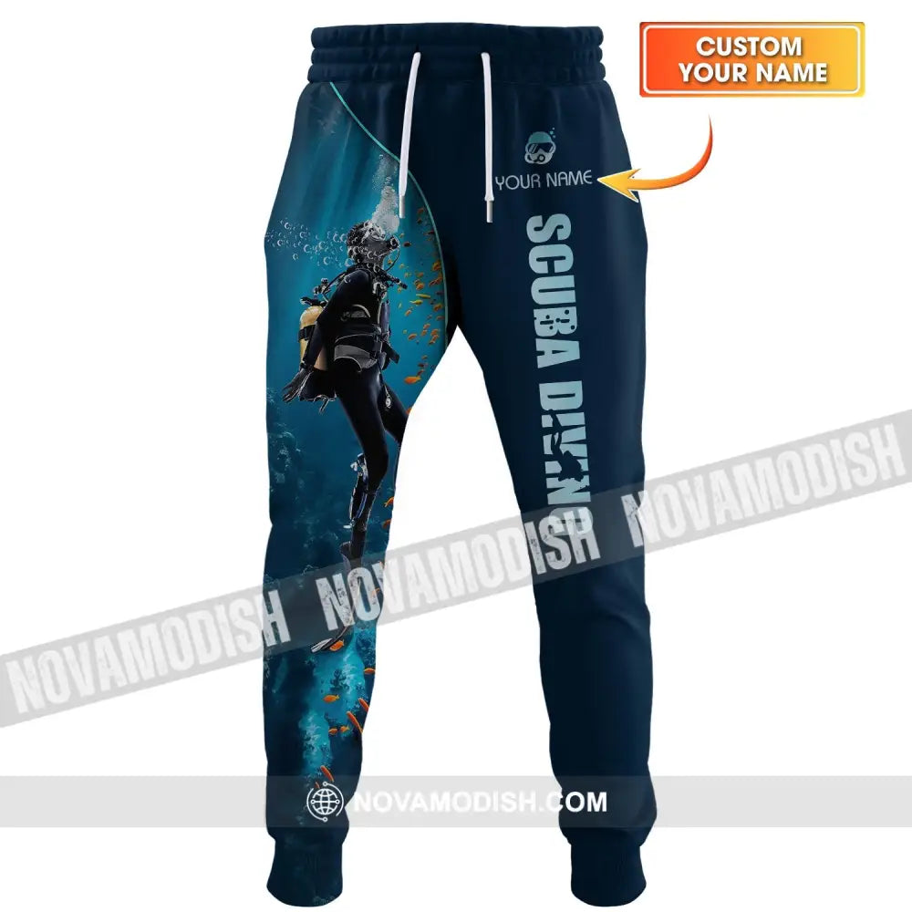 Men Pants - Custom Text Pants Scuba Diving Lover Pants Pants